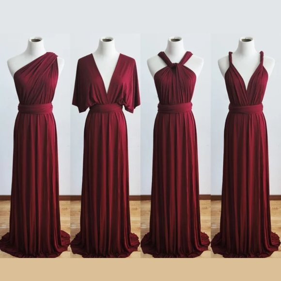 Ravon Infinity Maxi Dress by Von Vonni One Size Burgundy Wear in Many Styles - Picture 7 of 16